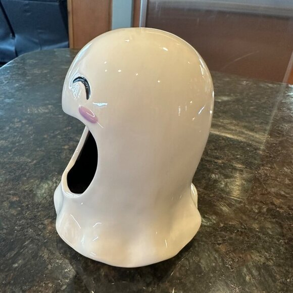 Halloween Ceramic Happy Ghost Candy Dish Sponge Holder Unique Eclectic Decor - Picture 4 of 8